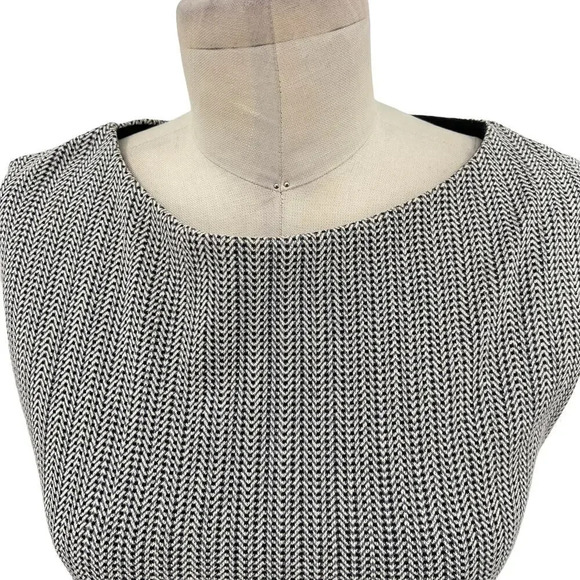 Reiss Marte Textured Sheath Dress Tweed Blue Gray Sleeveless Size US 6 - Picture 4 of 12